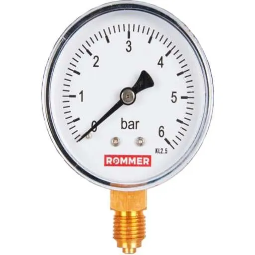 Манометр радиальный DN 63 мм 1/4, 0-6 бар, кл.2,5 RIM-0010-630608 ROMMER