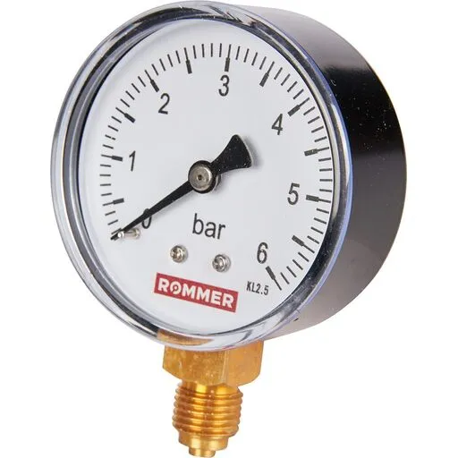 Манометр радиальный DN 63 мм 1/4, 0-6 бар, кл.2,5 RIM-0010-630608 ROMMER